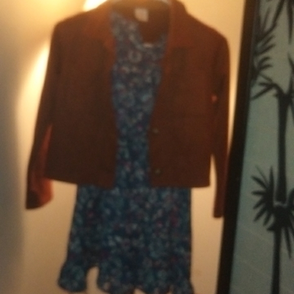 Girls Dress Suede Jacket and Dress 2 piece outfit. Wonder Nation Size 7-8. - Picture 4 of 4